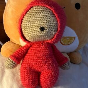 Among Us Handmade pink Crochet Doll